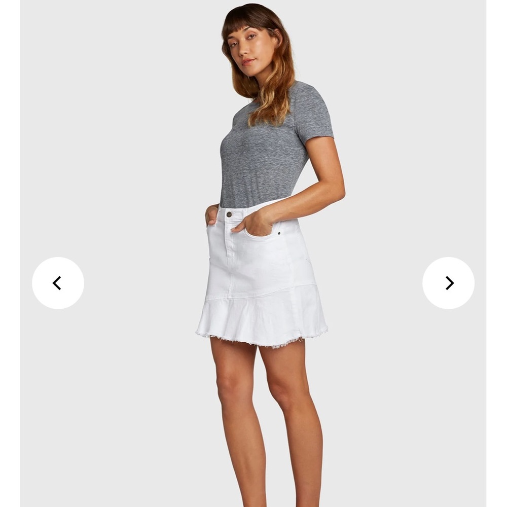 Principle Denim ‘Belle’ white denim skirt